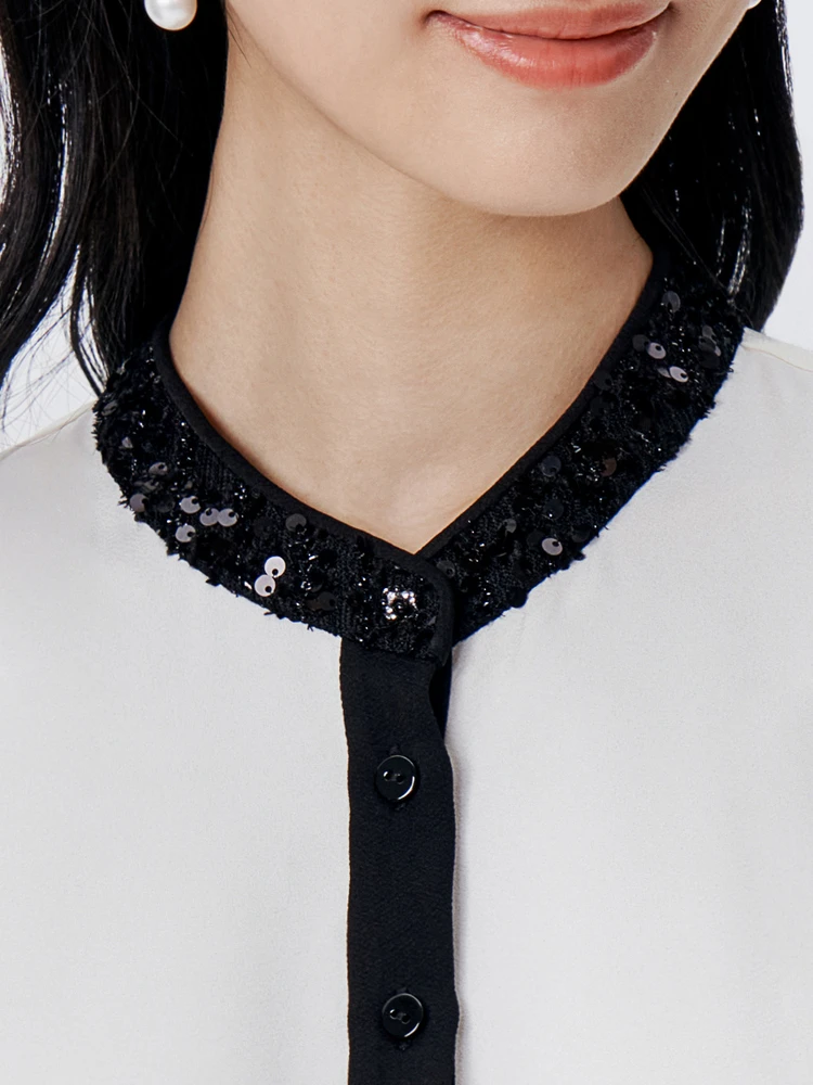 Zhao Yazhi Same Sle Buoubuou 2024 осенние новые французские элегантные блестящие атласные