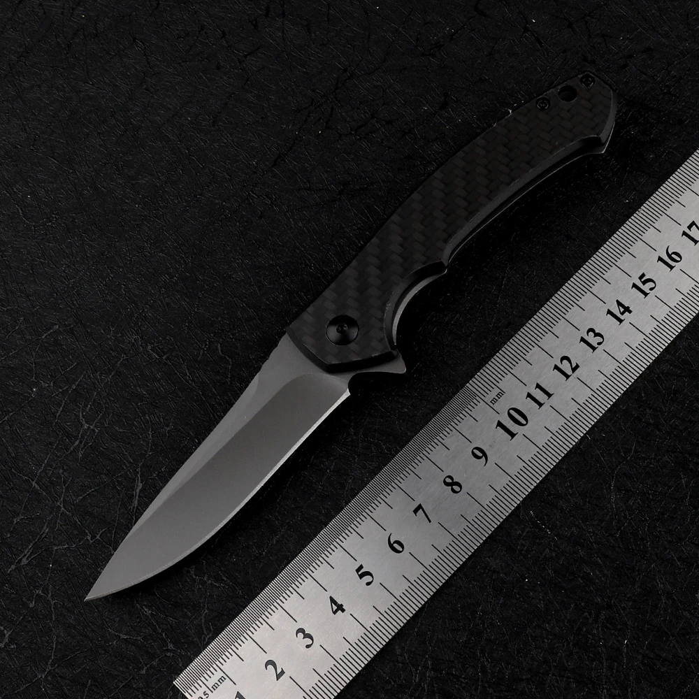 

Folding Knife 440C Blade Carbon Fiber Handle Camping Hunting Survival Outdoor Self Defense Tactical Tool EDC Knife ZT0450CF