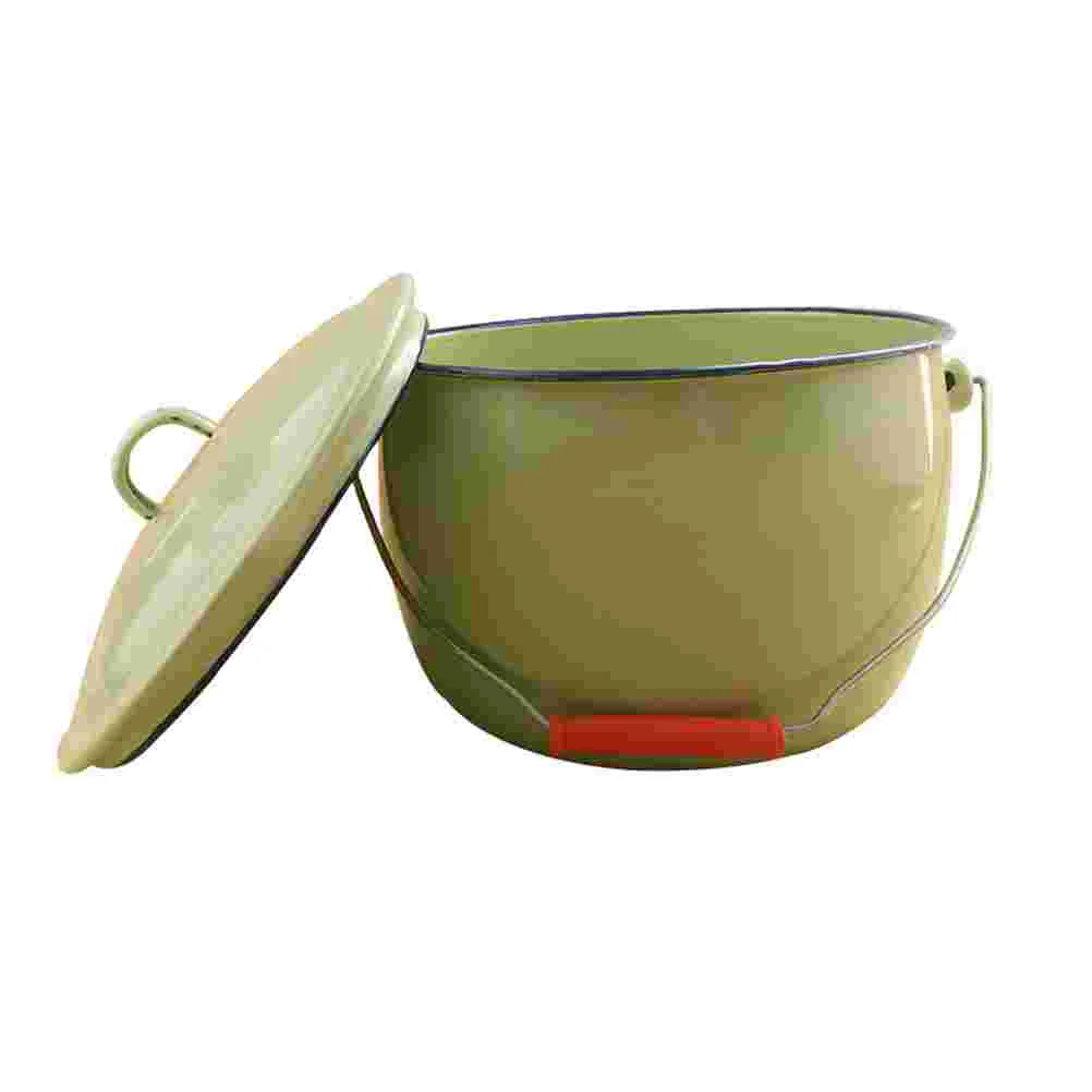 

Rice Grease Enamel Storage Container Bowl Bucket Bin Airtight Holder Canister Can Oil Keeper Basin Serving Box Metal Mixing