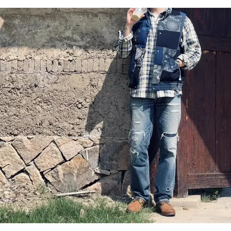 Скульптура VISVIM WMV kofu социальная скульптура 19AW 01S D17 уничтожение коровы штаны