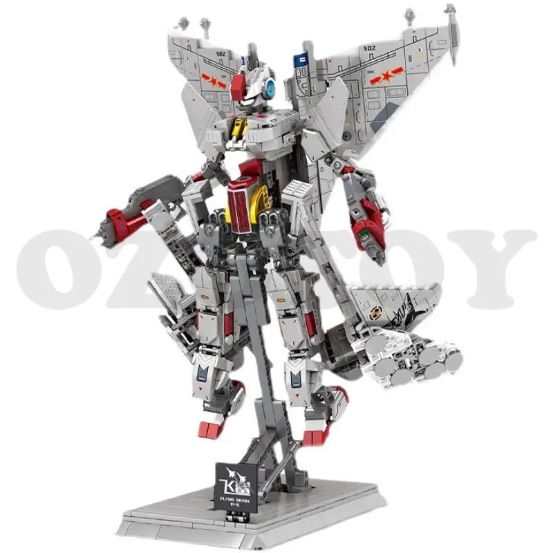 

1232pcs Compatible Military Warplane Flying Shark 15 Transformation Car Robot Boys Assembled Building Block Toy Children Gift