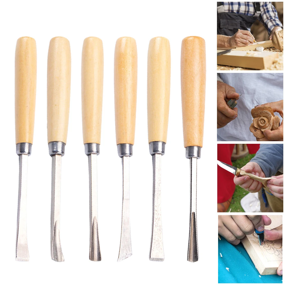 

Wood Carving Chisels Steel Head Craft Carving Chisels 165mm DIY Wood Cutter Carving On Wood Clay Wax And Leather Woodcut Tools