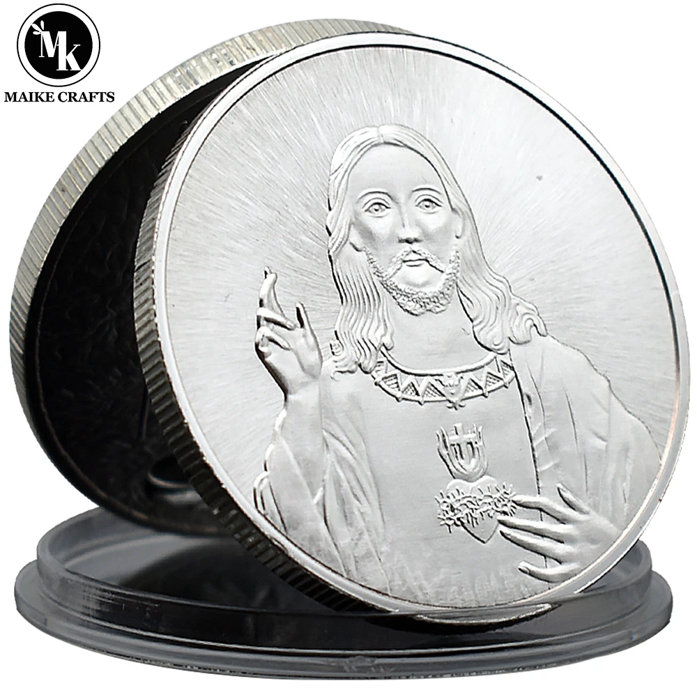 

Jesus Commemorative Coin Silver Plated Metal Crafts Christian Silver Coin Collection Easter Gift