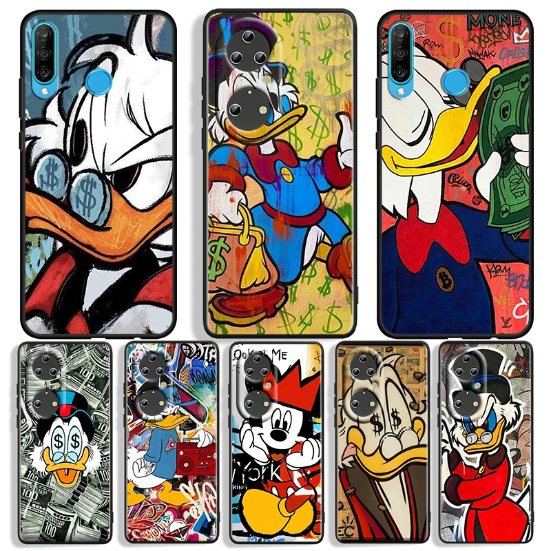 

Disney Donald Duck For Huawei P50 P40 P30 P20 P10 Pro Lite P Smart Z 2021 2019 4G 5G Silicone Soft Black Phone Case
