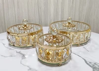 european luxury crystal glass fruit bowl living room coffee table candy storage box home room decorations ornaments