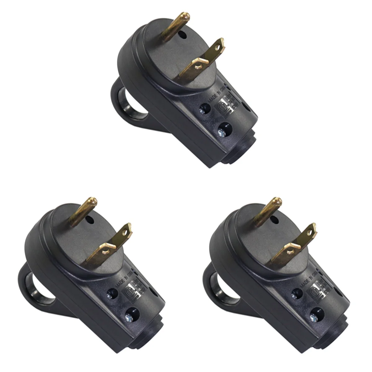 

3pcs Replacement Plug Male 30A 125V US Style RV Plug (Black)