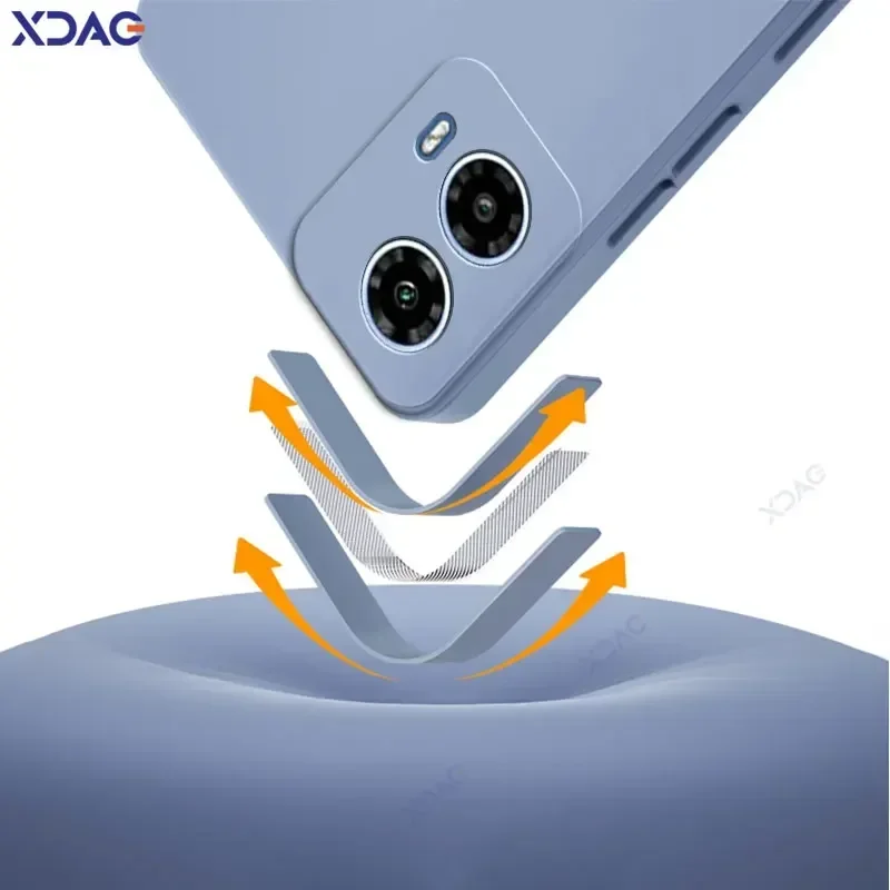 Роскошный квадратный жидкий силиконовый чехол для телефона с двойной подкладкой