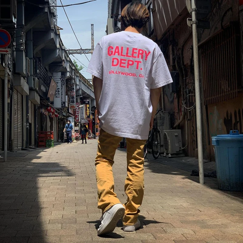 

2022 DEPT Dela GALERIE Basic Simple Print Logo T-shirt High Quality 1:1 Short-Sleeved Colorful Splash Ink