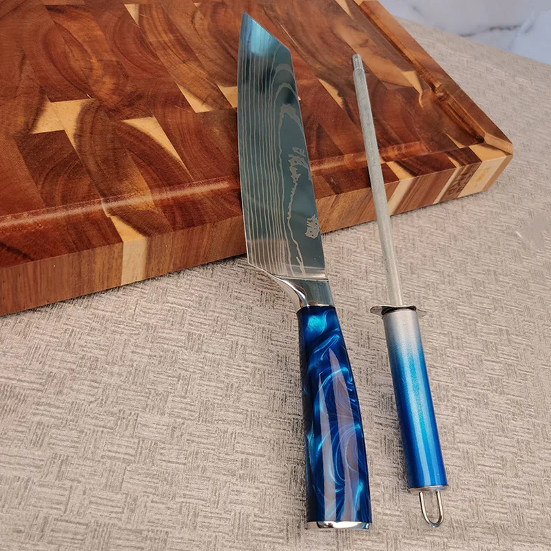 

Damascus Pattern Cooking Knife Stainless Steel Sushi Knife Food Knife Chef Multi-function Fish Cutting Kitchen Tool sharpener