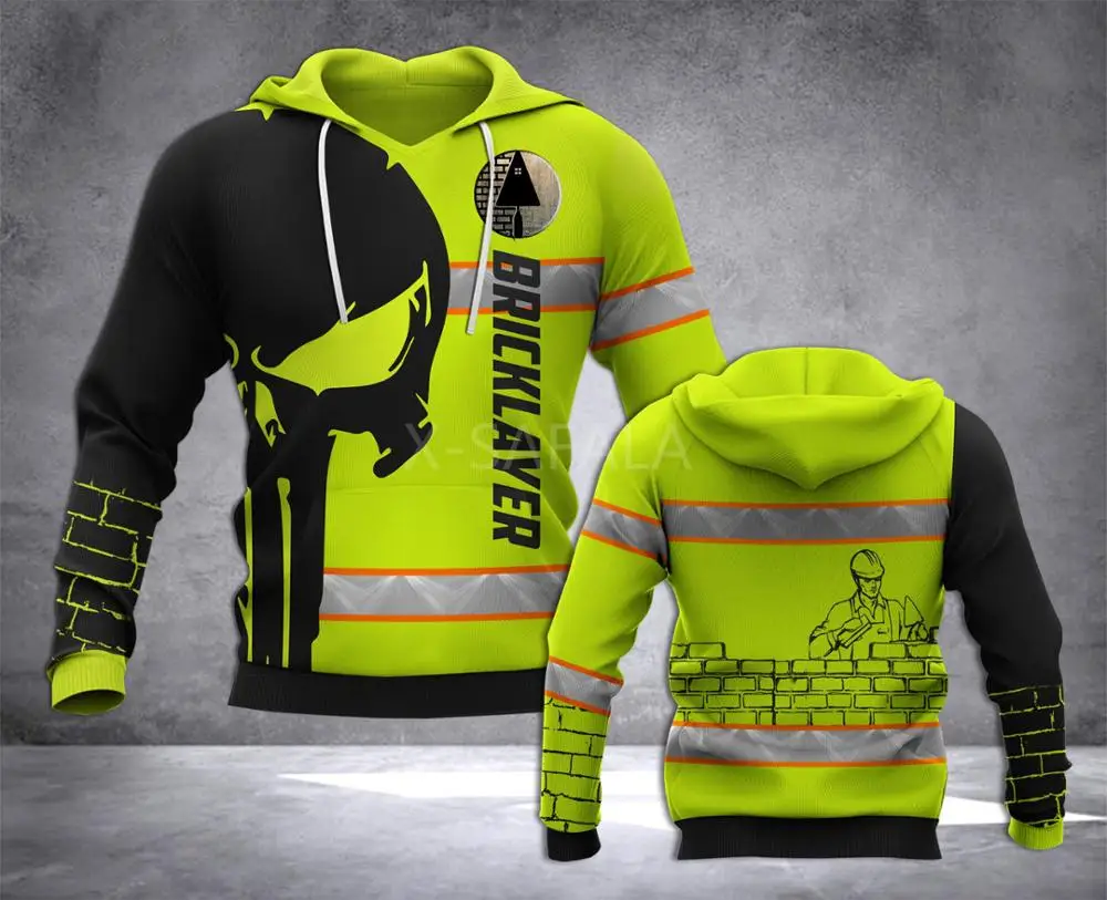 

Skull BRICKLAYER Worker Budding 3D Print Hoodie Man Women Harajuku Outwear Zipper Pullover Sweatshirt Casual Unisex Jacket