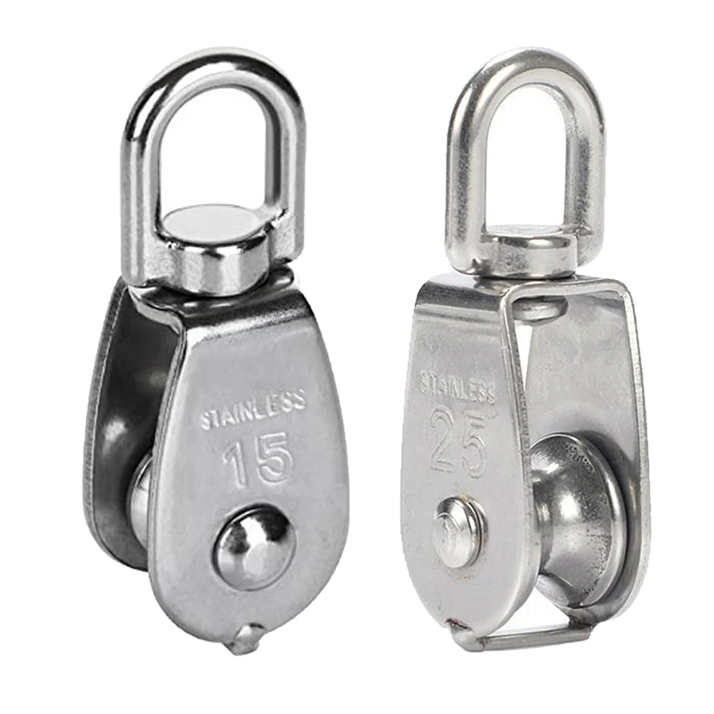 

Home Portable Stainless Steel Pulley Replacement Outdoor Flower Pot Lifting Roller Single Wheel Pulleys Hardware M25