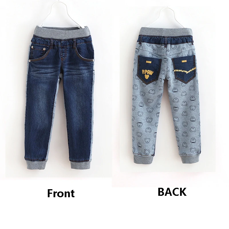 

Jeans For Girls 2021 Spring Autumn Baby Jeans With Pocket Cotton Fashion Children's Trousers Cartoon Printed Denim 4-8 Year