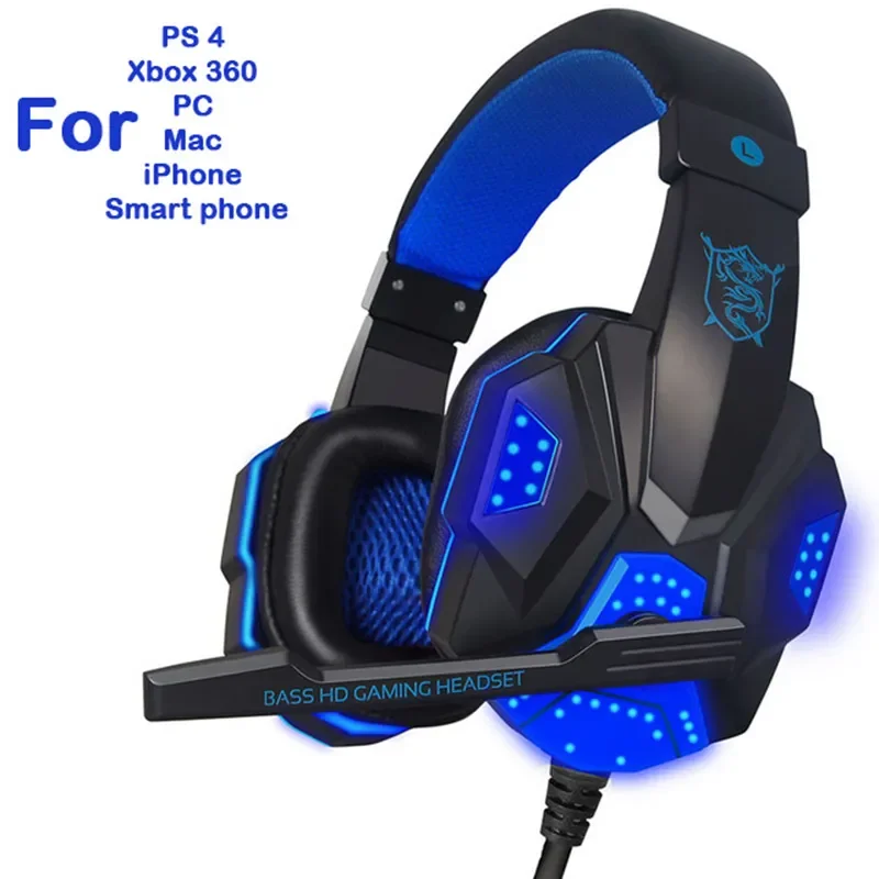 

gaming headset 3.5mm Stereo Surround sound Deep bass Earphones with Microphone for XBox ps4 gaming pc gamer accessories