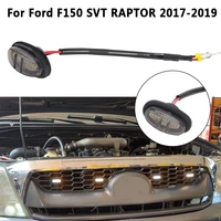 day light daytime running lights smoked lens 12led car drl for ford f150 svt raptor 2017 2019 car front grille led lights