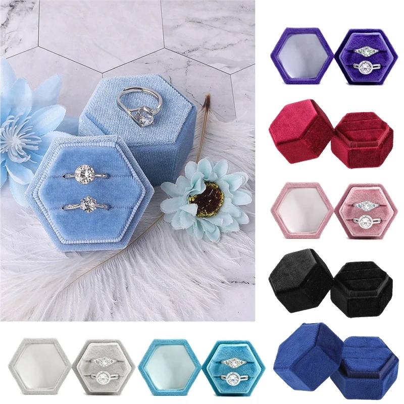 Бархатная шкатулка для ювелирных изделий коробка помолвки и свадьбы хранения