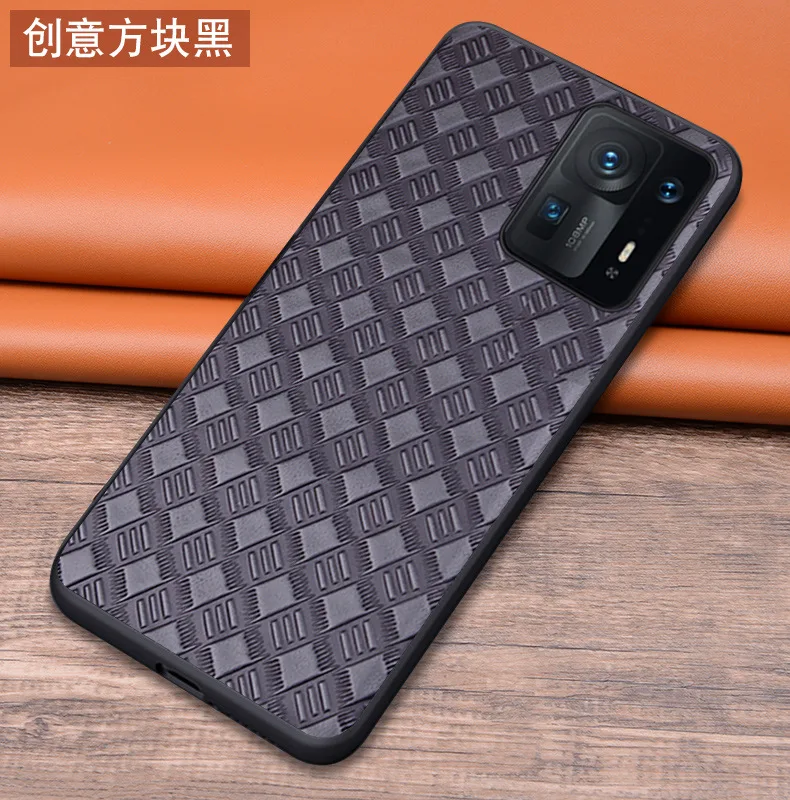 

2021 Hot New Genuine Leather Luxury Cow Head Phone Case For Xiaomi Mix 4 Cover For Xiaomi Mix4 6.67 Inch Cases Cover Bag