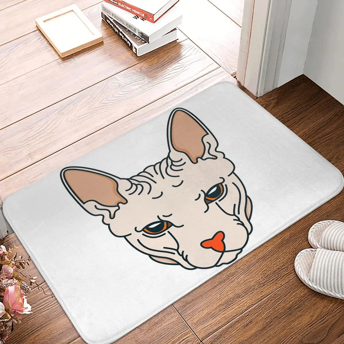 

Sphynx Hairless Cat Bathroom Mat Sphynx Cat Doormat Flannel Carpet Outdoor Rug Home Decoration