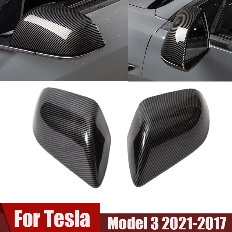 

CSSCAR New Model3 Car Side Mirror Cover For Tesla Model 3 2021 Accessories Mirror Cover ABS Carbon Fibre For Tesla Model Three