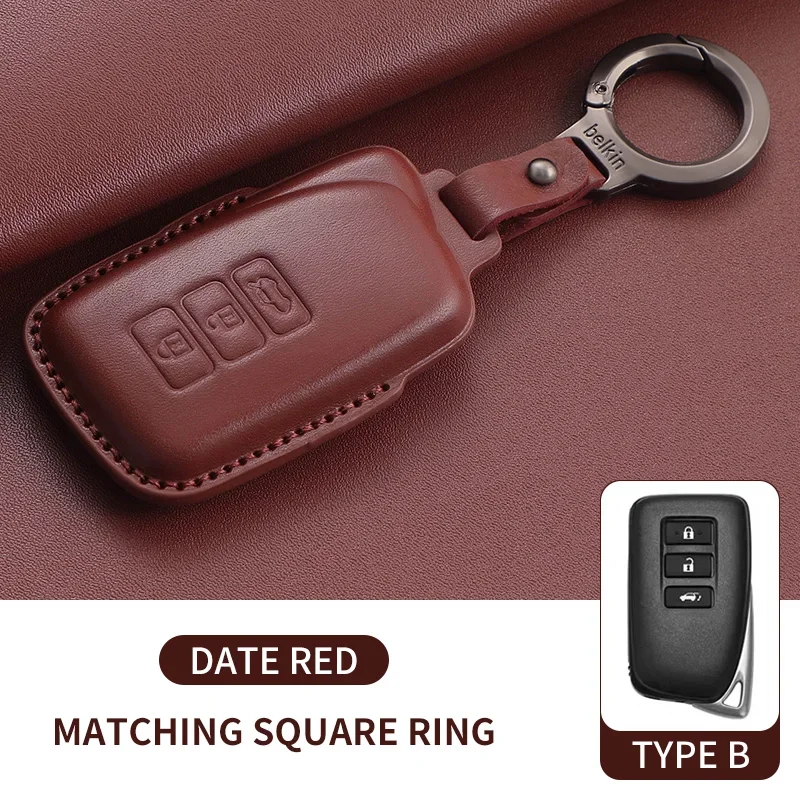 

Чехол для автомобильного ключа из натуральной кожи с полным покрытием для Lexus NX GS RX IS ES GX LX RC 200 250 LS 450H 300H 2025 Защитная крышка для ключа