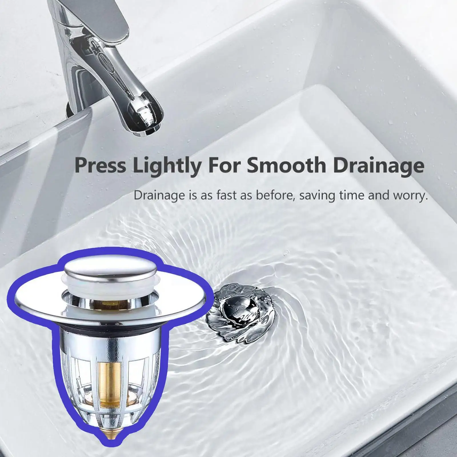 

Electroplating Antirust Basin Steel -up Plug Filter Sink Wash Waterproof Basin Bathroom Filter Drain Stopper D N9a5