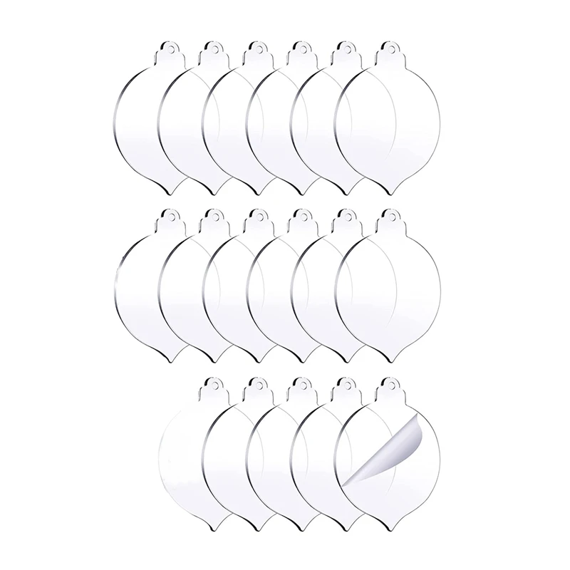 

50Pcs Acrylic Christmas Ornament Blank Transparent Acrylic Ornament With Hole For DIY Craft, Holiday