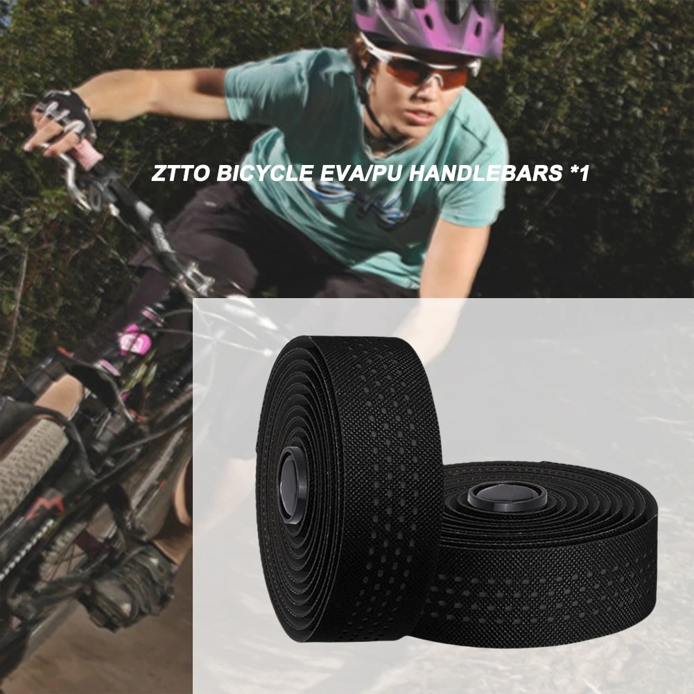 

2Pcs Bicycle Handlebar Cork EVA PU Bar Tapes Mountain Bicycle Wrap with 2 Bar Plug Cycling Equipment Tool Supplies