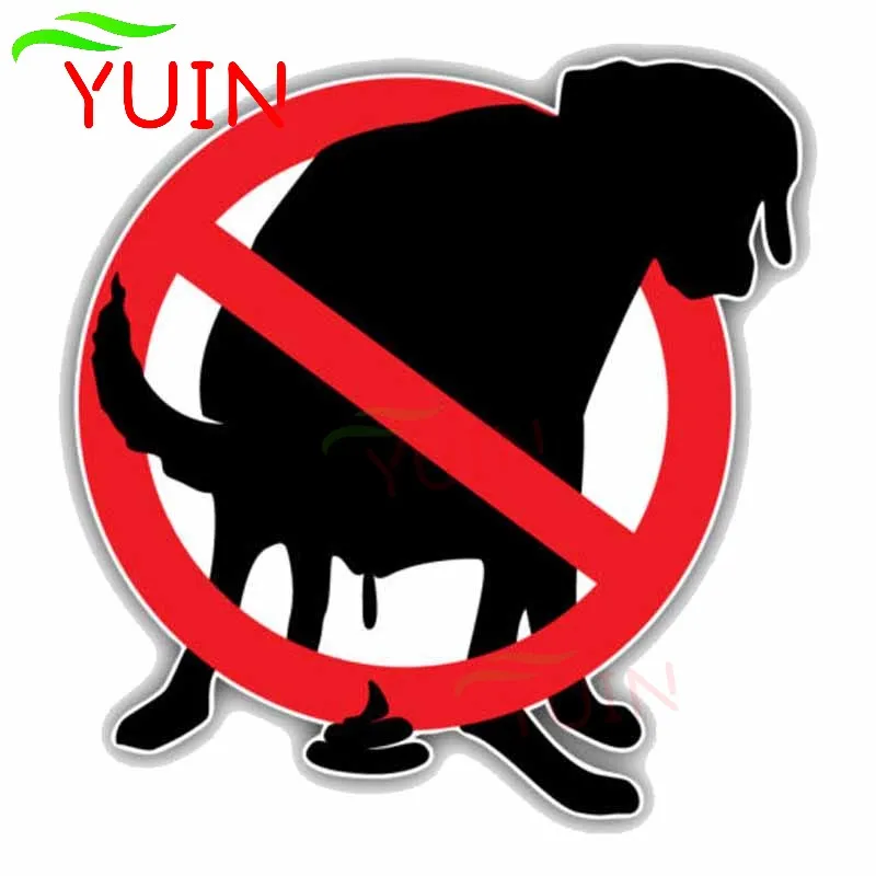 

YUIN Pooping Dog Prohibition Ban Stop Sign Car Sticker Warning Decals PVC Bumper Decoration Accessories Waterproof Decal 13*13cm