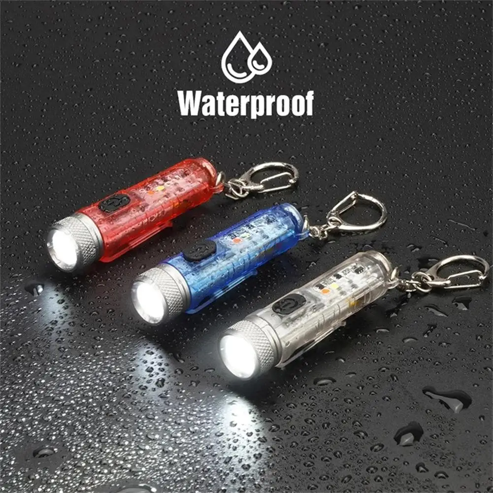 

1PC Mini Luminous Xenon Keychain Flashlight Multifunctional Type-c Fast Charging Lantern With Magnetic