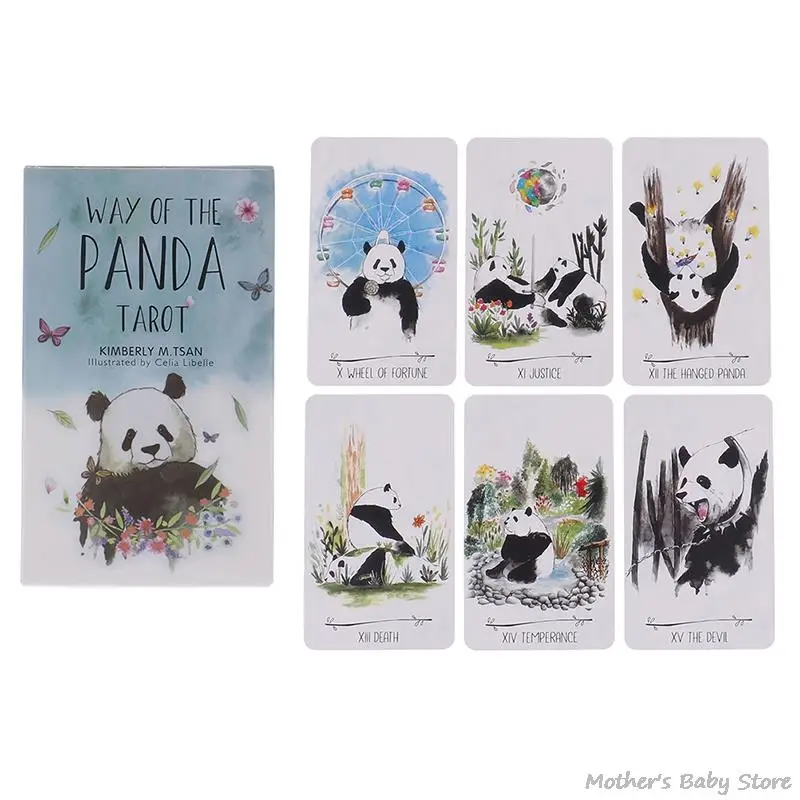 

78 Cards/box Way Of The Panda Tarot Cards Board Game Toy Friends Party Tarot Game High Quality Panda Paper Oracle Tarot Cards