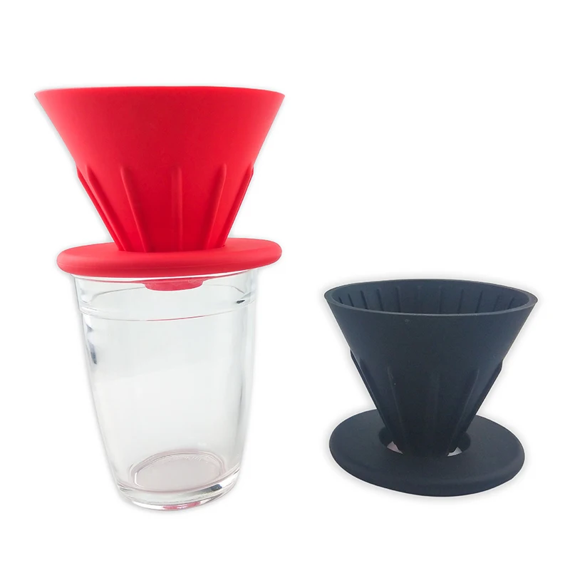 

Durable V60 Coffee Drip Filter Cup Barista Silica Reversible Foldable Outdoors 1-2 People Cafe Dripper Filter Cup Coffeeware