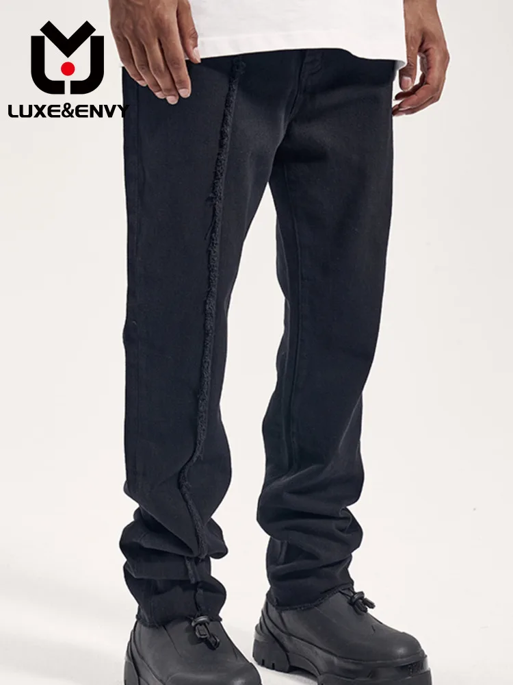 

Брюки LUXE & ENVY мужские в стиле ретро, модные брендовые зауженные джинсы, однотонные брюки, весна-лето 2023
