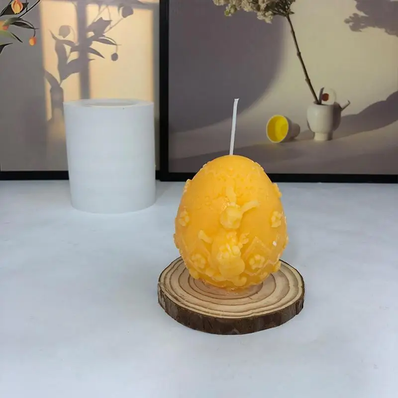 

New Easter Bunny Egg Candle Mold DIY Handmade Soap Gypsum Clay Resin Crafts Making Silicone Mould Home Decoration Ornaments