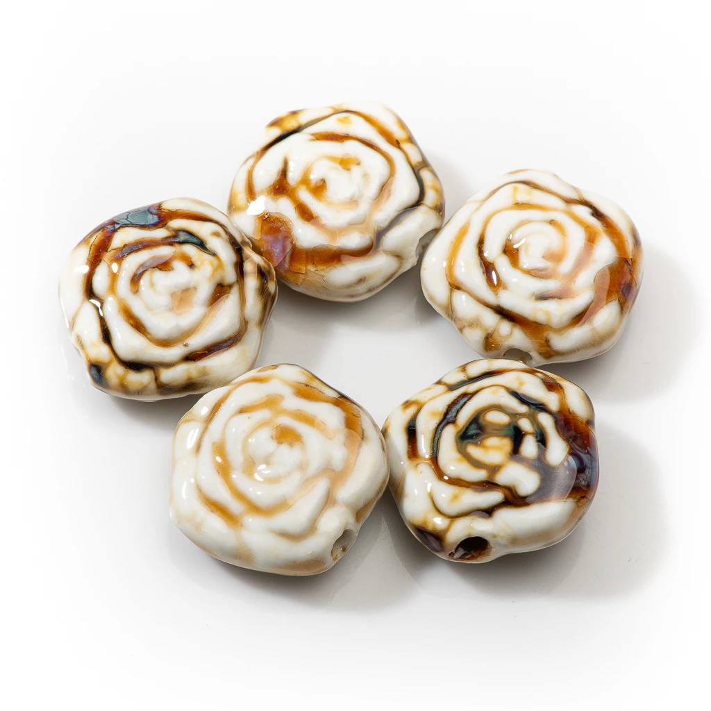 

Unique Chic Rose Shape DIY Ceramic Beads Retro Porcelain Jewelry Accessories DIY Handmade For Making #XN401