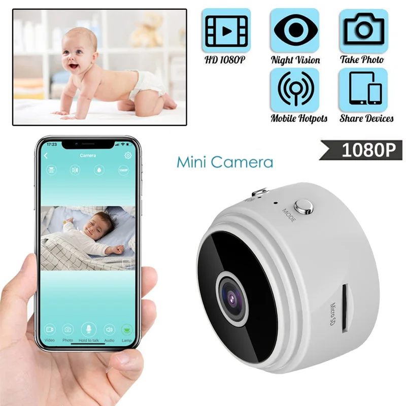 

Мини-камера A9 с поддержкой Wi-Fi, 1080p, HD, ночная версия, микродиктофон, беспроводные мини-видеокамеры, IP-камера видеонаблюдения