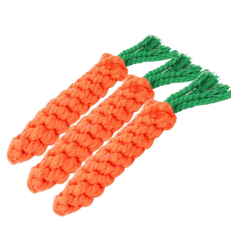 

Handmade Cotton Rope Carrot Shape Toys For Dog Puppy Chew Toys For Small Medium Dogs Pet Teeth Cleaning Toy