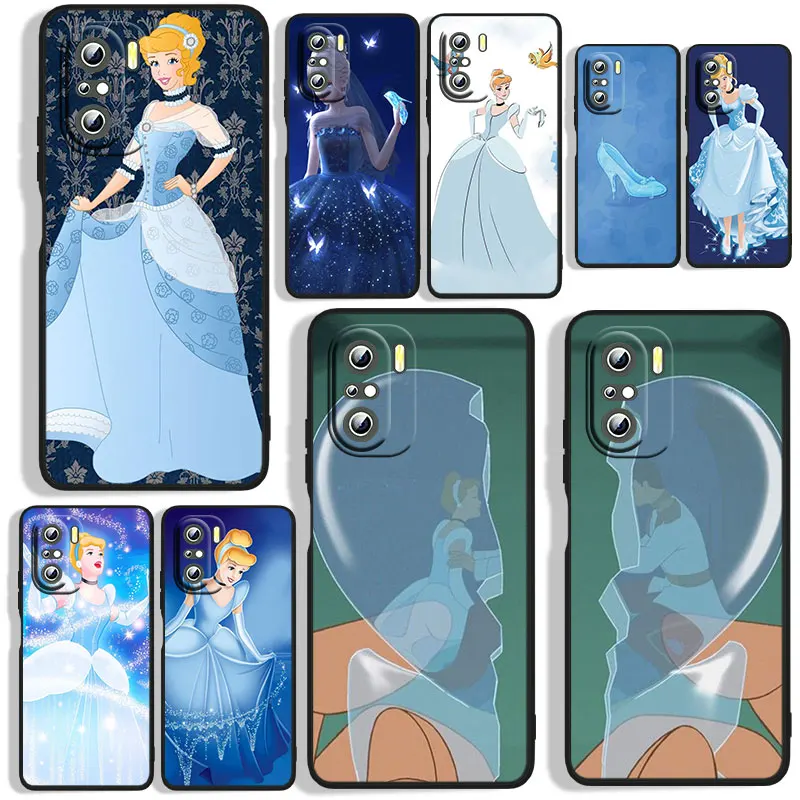 

Disney Cinderella Phone Case For Xiaomi Redmi 7(Y3) 7A 8 8A 9 9A 9AT 9C 10X 10 4G 5G 10C Black Funda Cover Silicone Soft Back