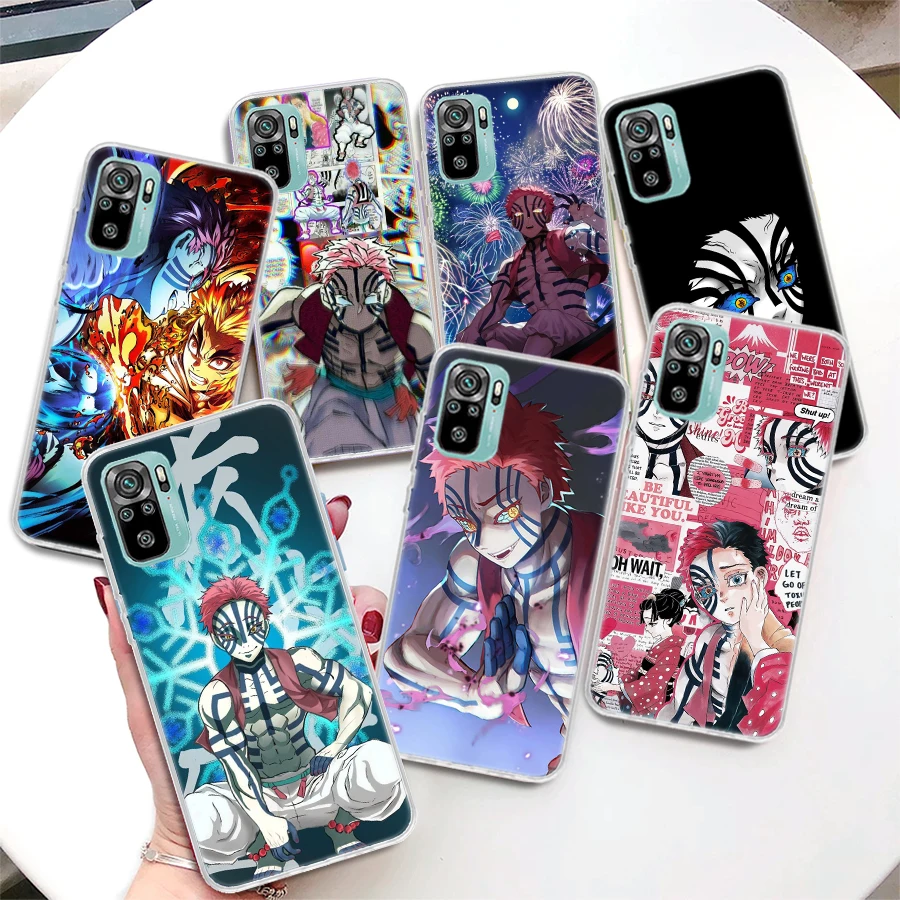 

Akaza Kimetsu No Yaiba Anime Phone Case For Xiaomi Redmi Note 10 11 10S 11S 11T 9S 8T 9T 9A 9C 9 Pro 8 8A 7 7A Fundas Coque Shel
