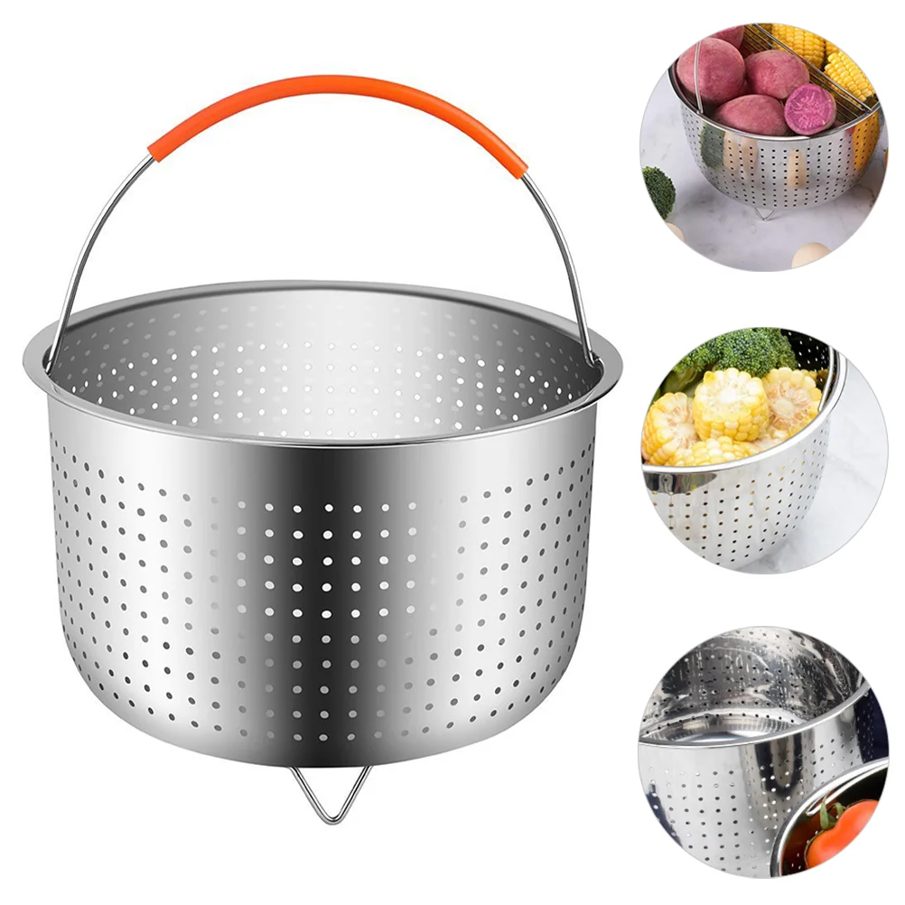 

Steamer Basket Steaming Stainless Steel Rack Insert Pot Pan Plate Steam Round Metal Seafood Trayvegetable Serving Pressure Grill