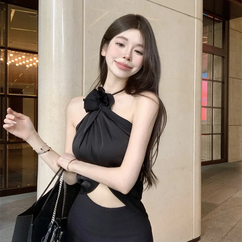 

Hsa/летние модные пикантные топы с открытой спиной во французском стиле; Новинка 2023 года; Женский камзол пикантные Клубные вечерние; Топы без рукавов на бретелях; Mujer