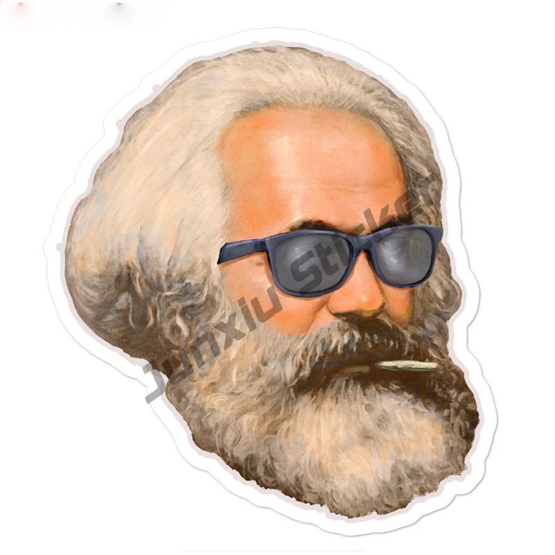 

Karl Marx Smoking A Fatty Car Stickers and Decals for Laptop Phone Suitcase Guitar Fridge Cover Scratches Decoration PVC15x15cm