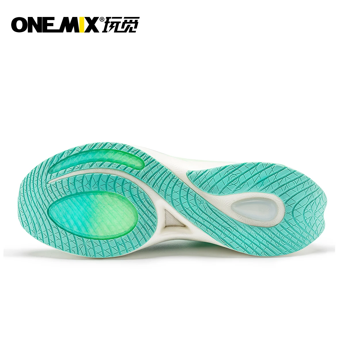 ONEMIX Marathon 2023 Men Running Shoes Green Breathable Soft Carbon Fibre Plate Women Sneakers Lace Up Mesh Athletic Sport Shoes