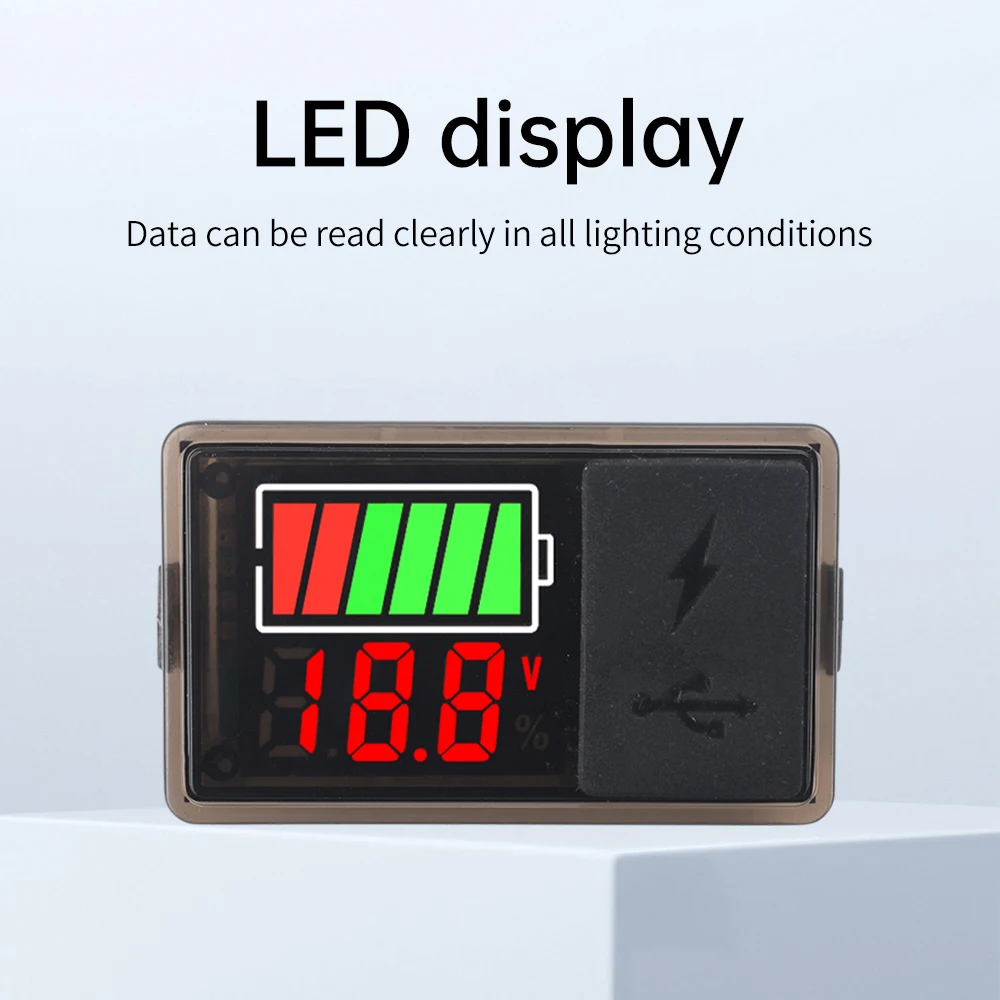 Type-c USB DC 8-30 В 4829 Вольтметр автомобильного аккумулятора Индикатор уровня заряда