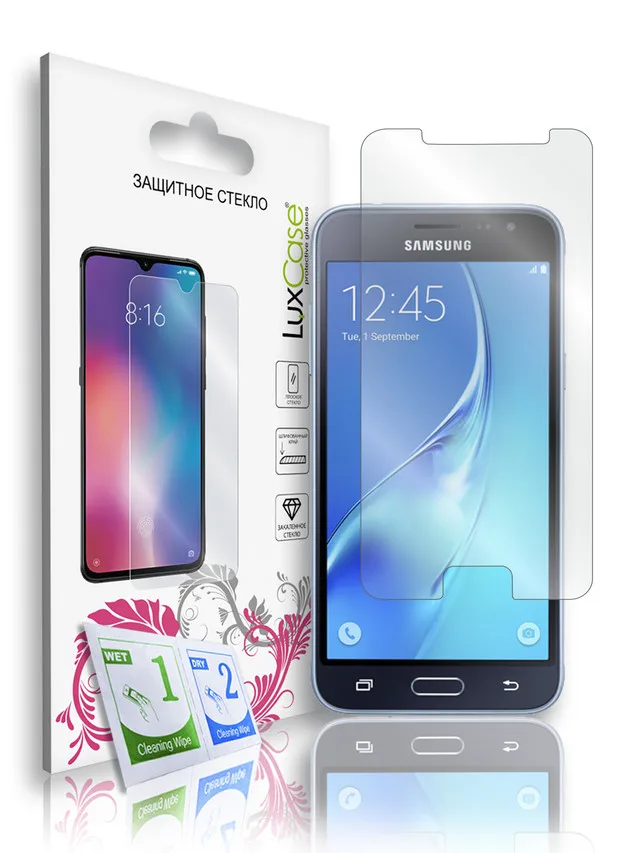 Защитное стекло Samsung Galaxy J3 2016 SM-J320F DS / на плоскую часть экрана от LuxCase - купить по