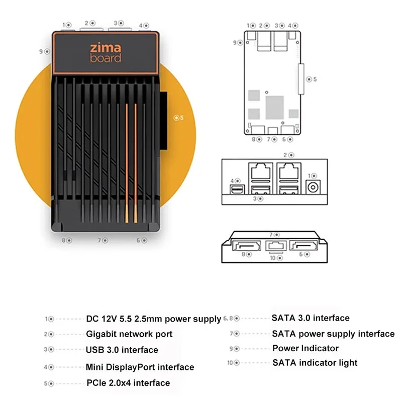 Одноплатный сервер ZimaBoard 832-X86 232-X86/432-X86 Intel Celeron N3450 x86 — SATA 6 0 Гбит/с