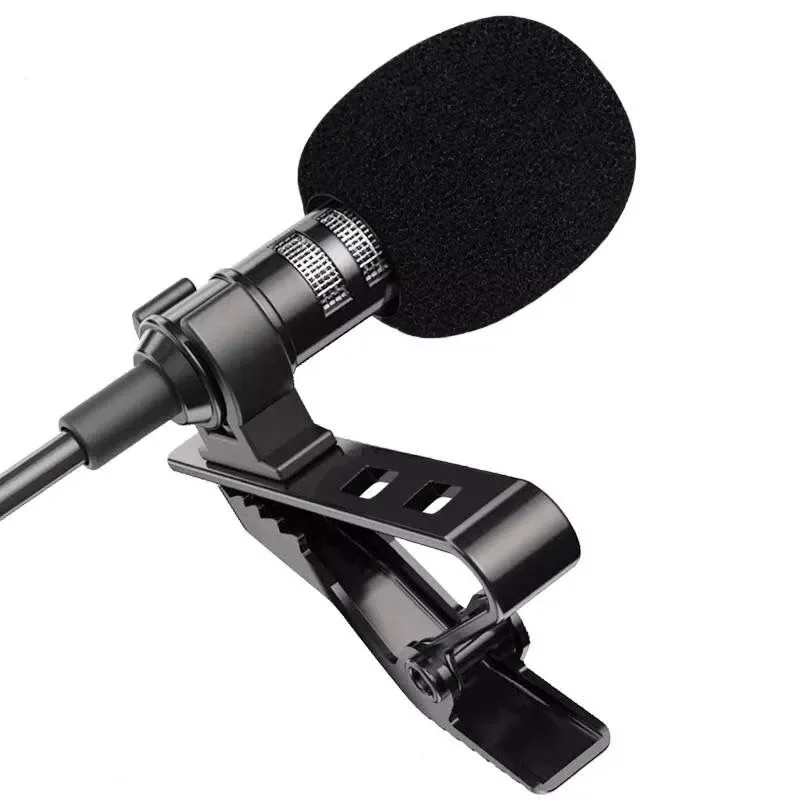

Portable Mini Microphone 3.5mm Lapel Lavalier Mic Clip-on External Buttonhole Microphones for Laptop PC Computer Recording Chat