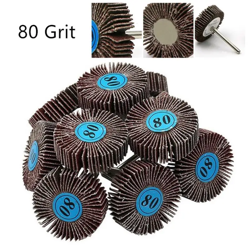 

80 Grit Rotary Tool Shutter Poli Grinding Sanding Sandpaper Flap Wheel Discs For For Rotary Drill Tools Dremel Accessories