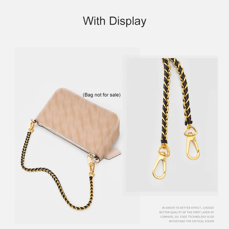 Quality Solid Diy Metal Bag Belts Bag Chain Handbag Shoulder Bags Straps Buckle Handle Black Gold Belt Accessories For Bags