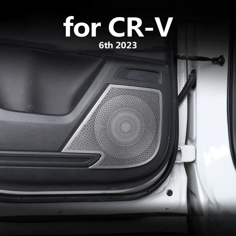 

Для Honda CRV CR-V 6 2023 аксессуары для украшения интерьера автомобиля, крышка дверного рога, металлическая защитная крышка, патч «сделай сам»