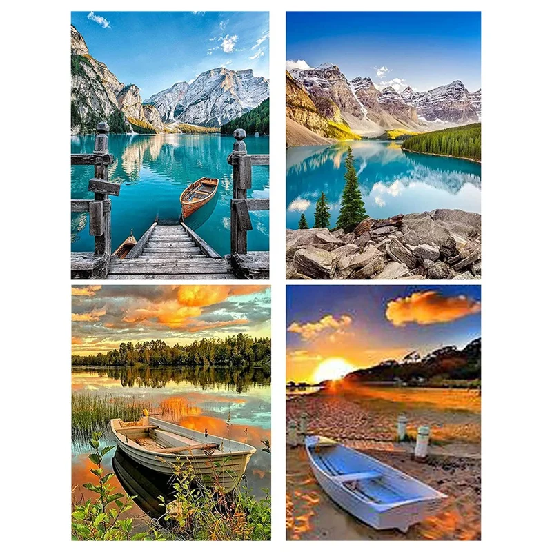 

DIY Diamond Painting Kits For Adults,Round Full Drill Crystal Embroidery Arts Craft For Home Wall Decor Mountain Forest