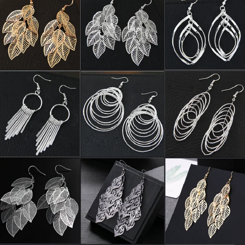 

Wholesale 20 Pairs Women's Earrings Drop Dangle Eardrop Hook Circle Leaf Flowers Handmade Fashion Jewelry Ladies Party Gift